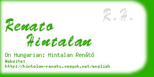 renato hintalan business card