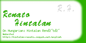 renato hintalan business card